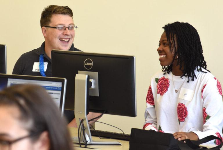 students in computer lab